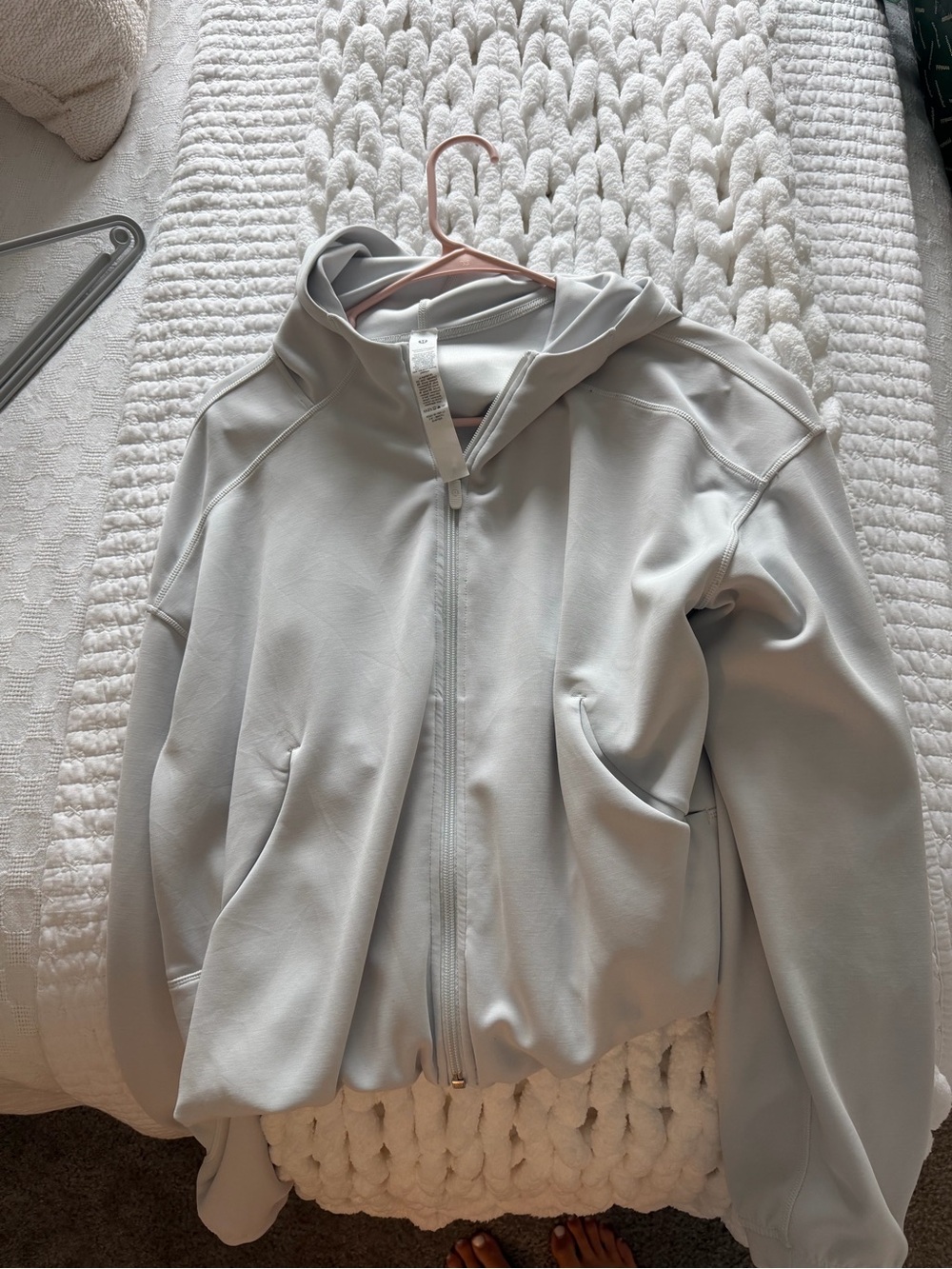 lululemon athletica Light Gray Zip-Up Hoodie